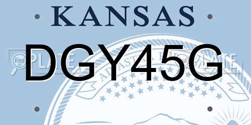 DGY45G Kansas License Plate