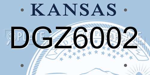 DGZ6002 Kansas License Plate