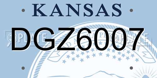 DGZ6007 Kansas License Plate
