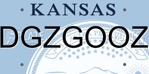 DGZGOOZ Kansas License Plate