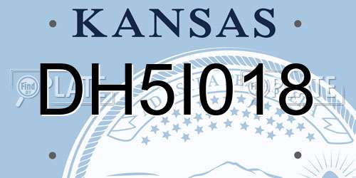 DH5I018 Kansas License Plate