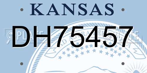 DH75457 Kansas License Plate