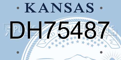 DH75487 Kansas License Plate