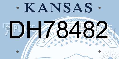 DH78482 Kansas License Plate