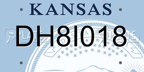 DH8I018 Kansas License Plate