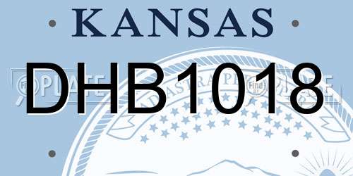 DHB1018 Kansas License Plate