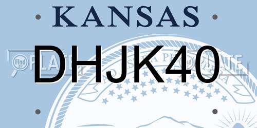 DHJK40 Kansas License Plate