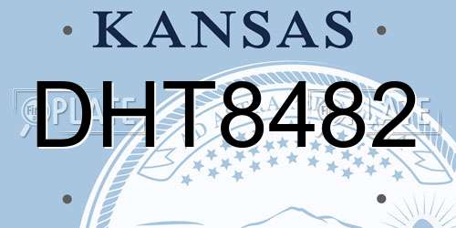 DHT8482 Kansas License Plate