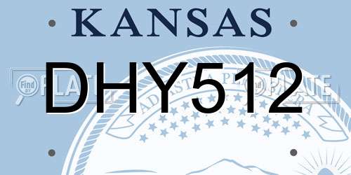 DHY512 Kansas License Plate