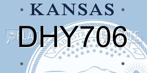 DHY706 Kansas License Plate