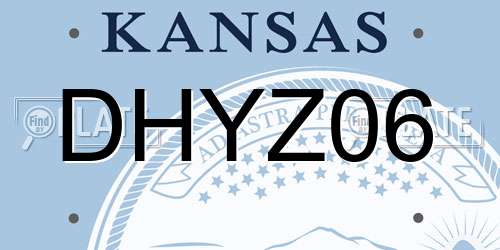 DHYZ06 Kansas License Plate