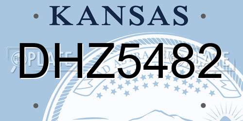 DHZ5482 Kansas License Plate