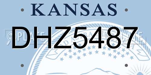 DHZ5487 Kansas License Plate