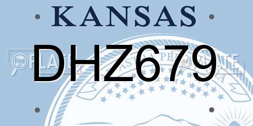 DHZ679 Kansas License Plate