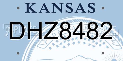 DHZ8482 Kansas License Plate