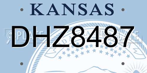 DHZ8487 Kansas License Plate