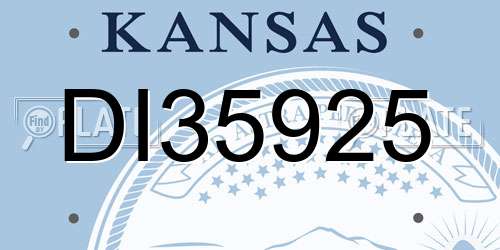 DI35925 Kansas License Plate