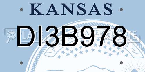 DI3B978 Kansas License Plate