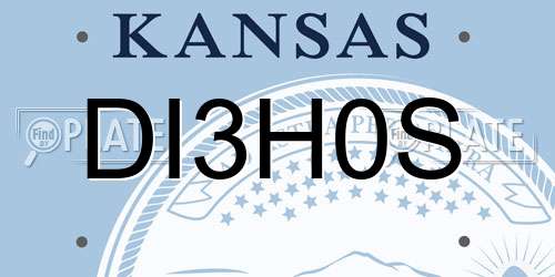 DI3H0S Kansas License Plate
