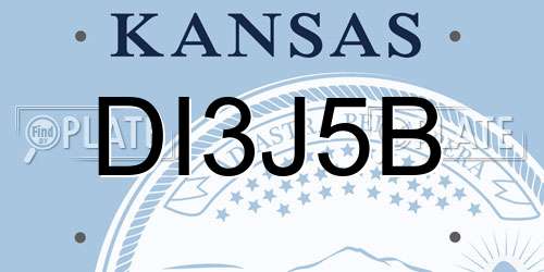 DI3J5B Kansas License Plate