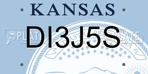 DI3J5S Kansas License Plate