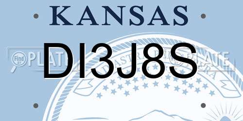 DI3J8S Kansas License Plate