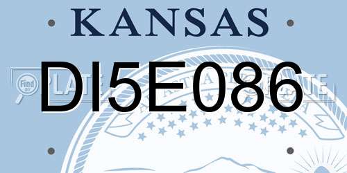 DI5E086 Kansas License Plate