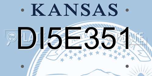 DI5E351 Kansas License Plate
