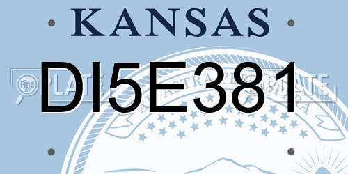 DI5E381 Kansas License Plate