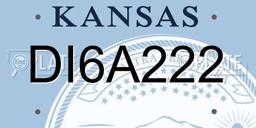 DI6A222 Kansas License Plate