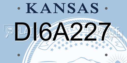 DI6A227 Kansas License Plate