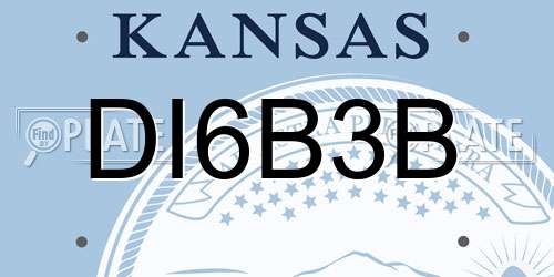 DI6B3B Kansas License Plate