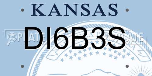 DI6B3S Kansas License Plate