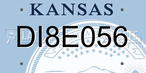 DI8E056 Kansas License Plate