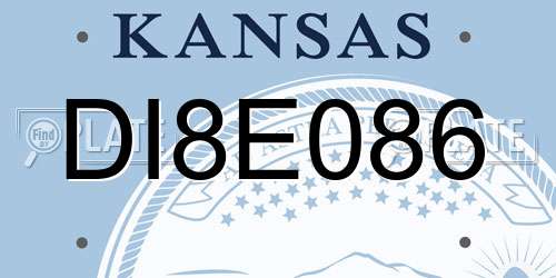 DI8E086 Kansas License Plate