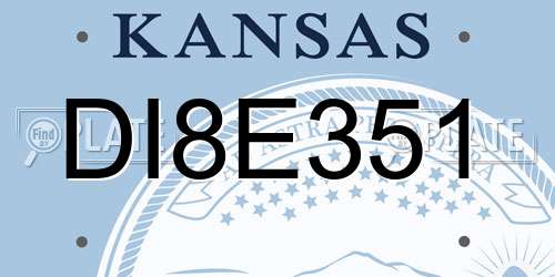 DI8E351 Kansas License Plate