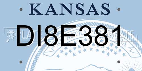 DI8E381 Kansas License Plate