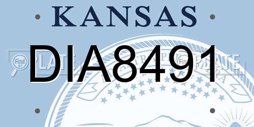 DIA8491 Kansas License Plate