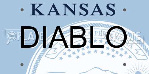 DIABLO Kansas License Plate
