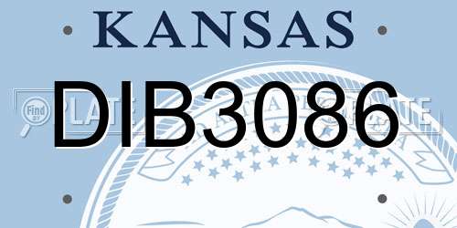 DIB3086 Kansas License Plate