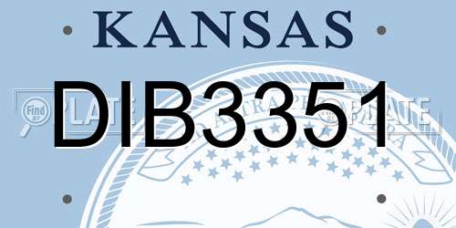 DIB3351 Kansas License Plate