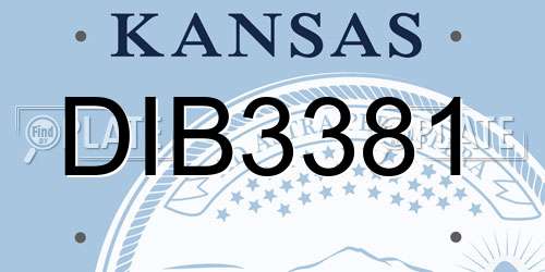 DIB3381 Kansas License Plate