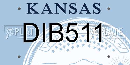 DIB511 Kansas License Plate