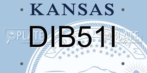 DIB51I Kansas License Plate