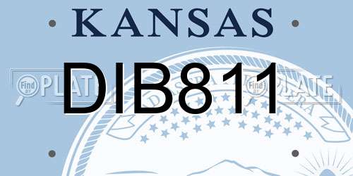 DIB811 Kansas License Plate
