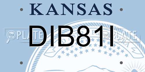 DIB81I Kansas License Plate