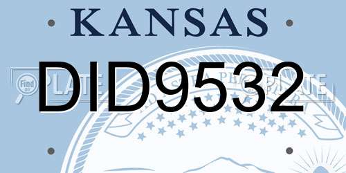 DID9532 Kansas License Plate