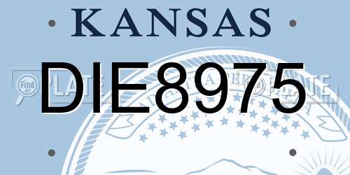 DIE8975 Kansas License Plate
