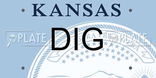 DIG Kansas License Plate