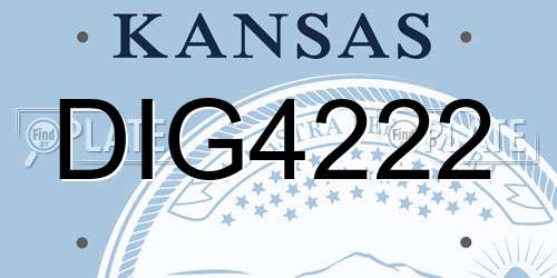 DIG4222 Kansas License Plate